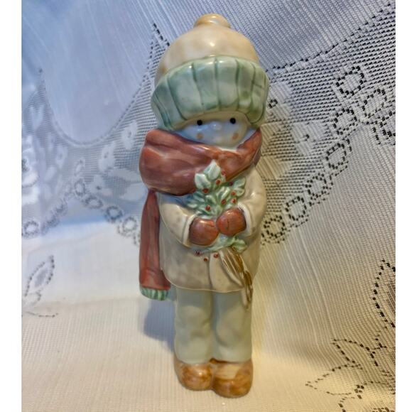 Vintage Ensco Kinka Christmas Boy Figurine 8" Porcelain Made in Japan Figurine - Picture 1 of 3